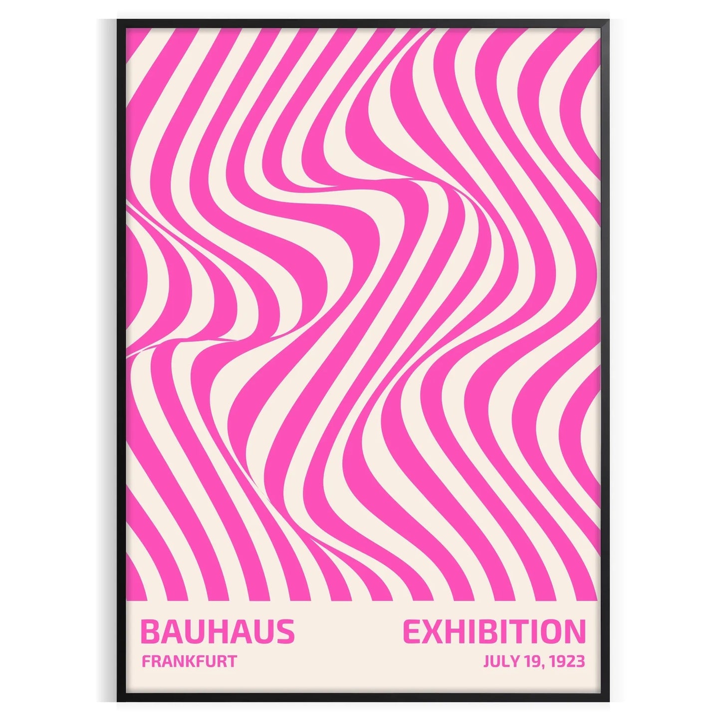 space Bauhaus poster vintage style artwork striking blend brown pink hues unique wall art perfect gift lover unframed options best decor needs
