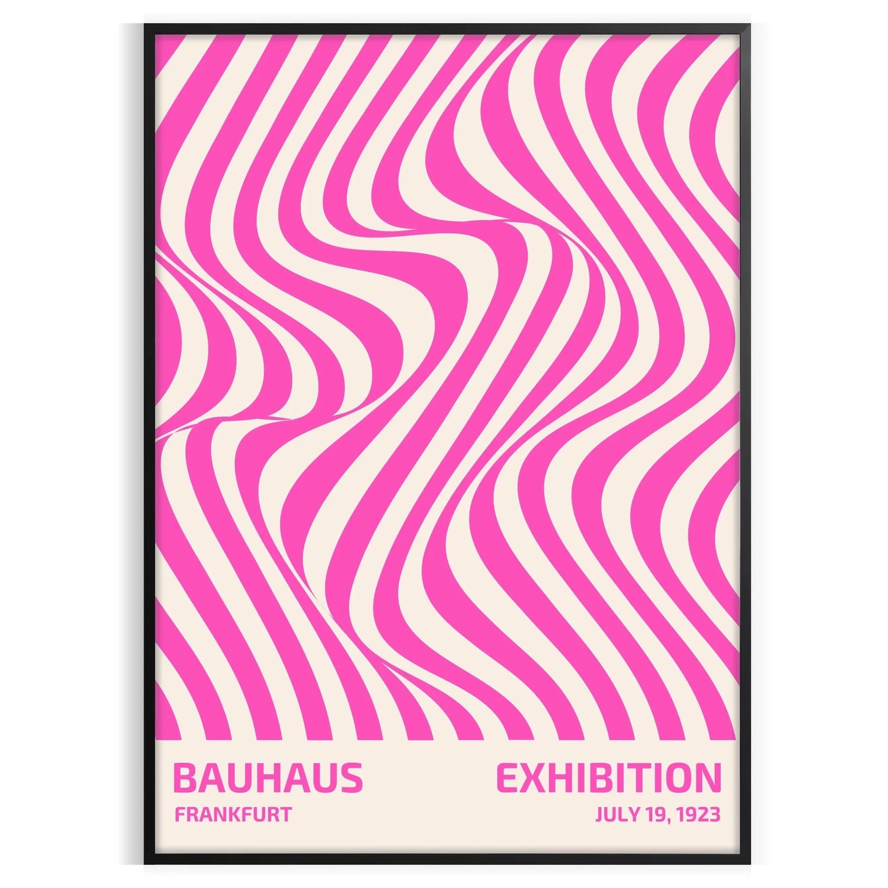 space Bauhaus poster vintage style artwork striking blend brown pink hues unique wall art perfect gift lover unframed options best decor needs