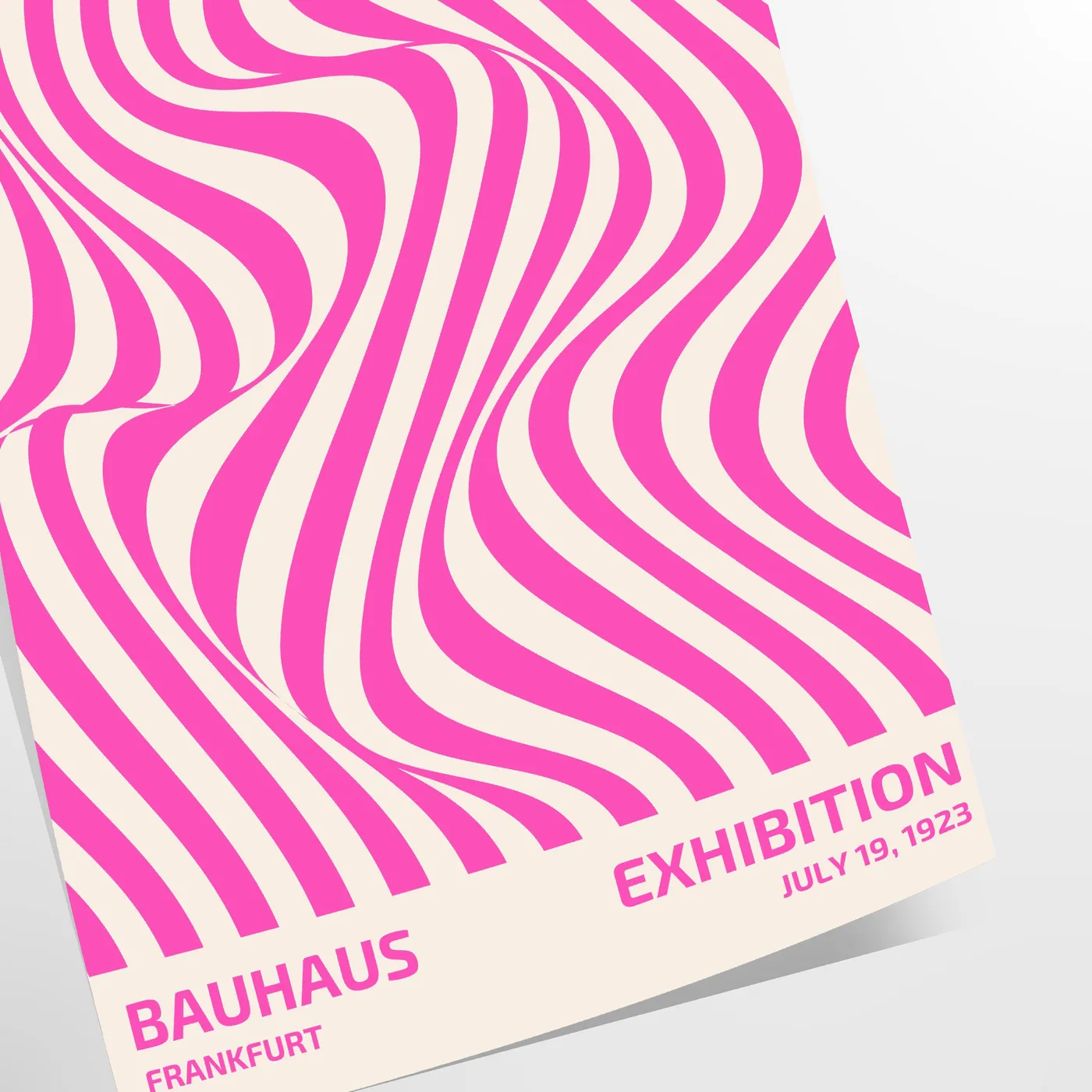 space Bauhaus poster vintage style artwork striking blend brown pink hues unique wall art perfect gift lover unframed options best decor needs