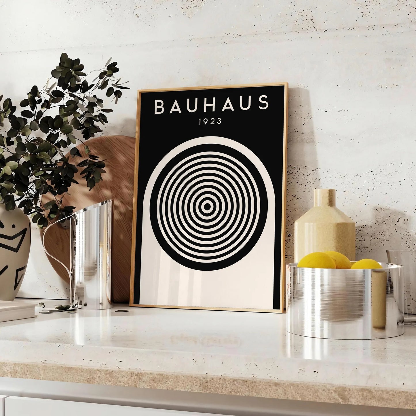 space Bauhaus Poster Art stunning piece wall iconic design principles gift home decor artwork timeless classic finish framed