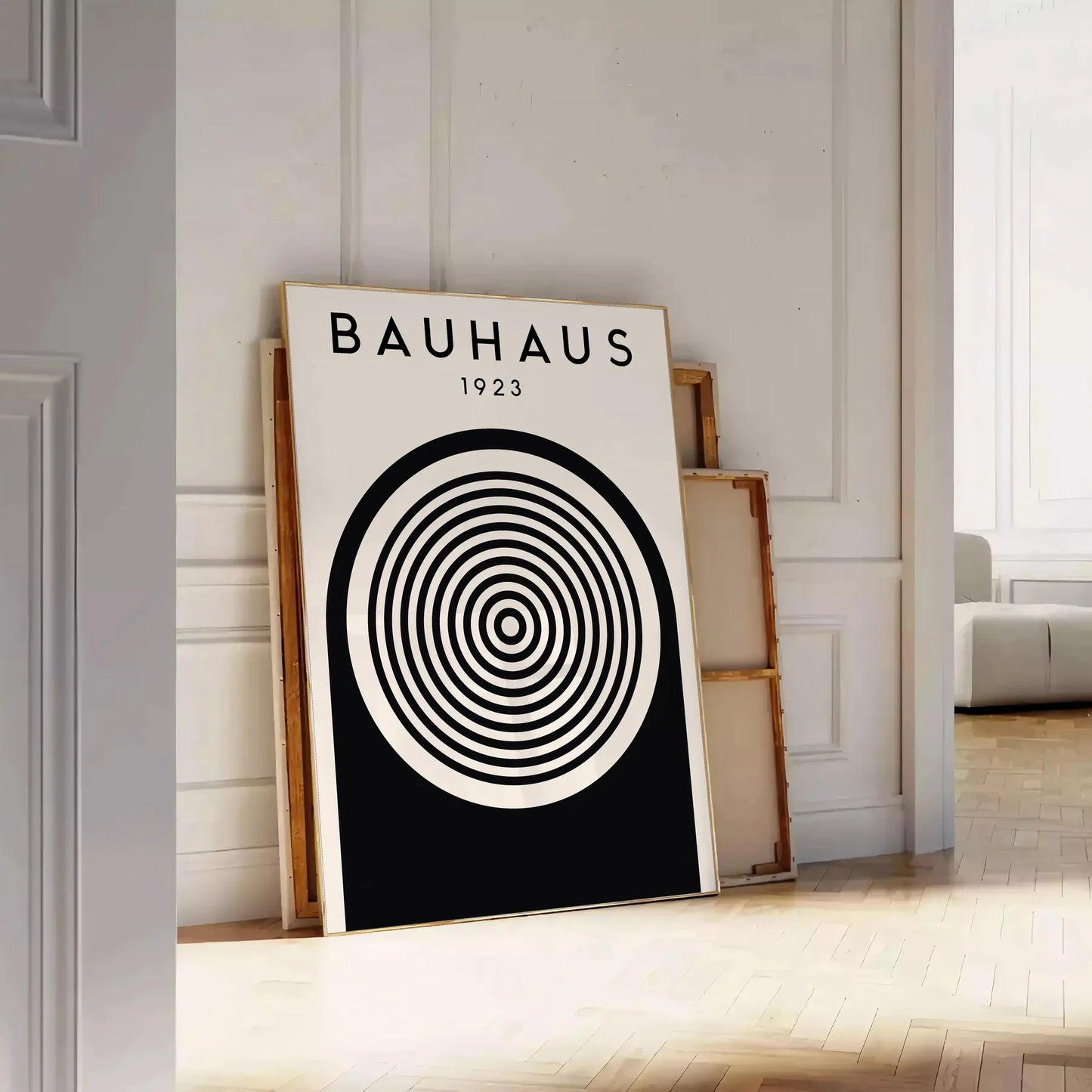 space Bauhaus poster captivating tribute modern design stunning wall art print bold geometric patterns vibrant colors perfect gift enthusiasts versatile sizes A4 cm A0