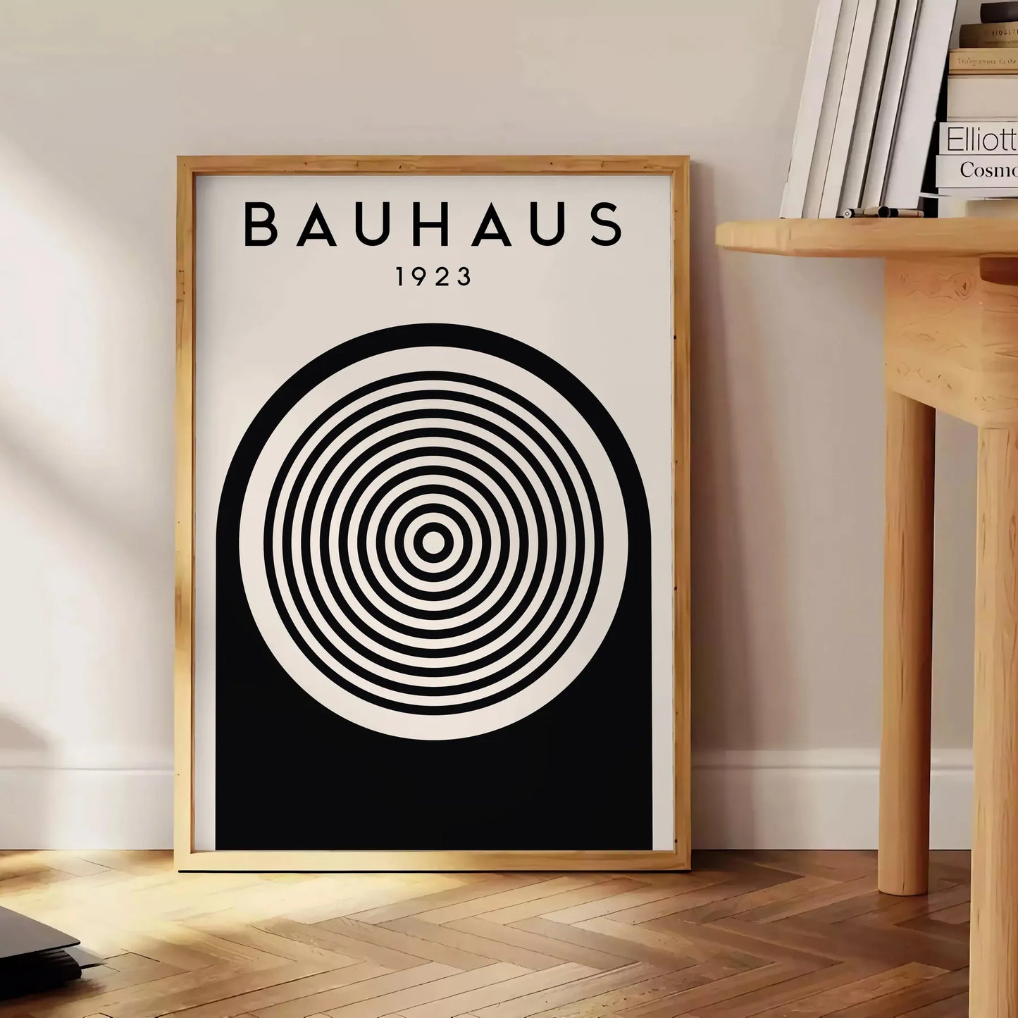 space Bauhaus poster captivating tribute modern design stunning wall art print bold geometric patterns vibrant colors perfect gift enthusiasts versatile sizes A4 cm A0