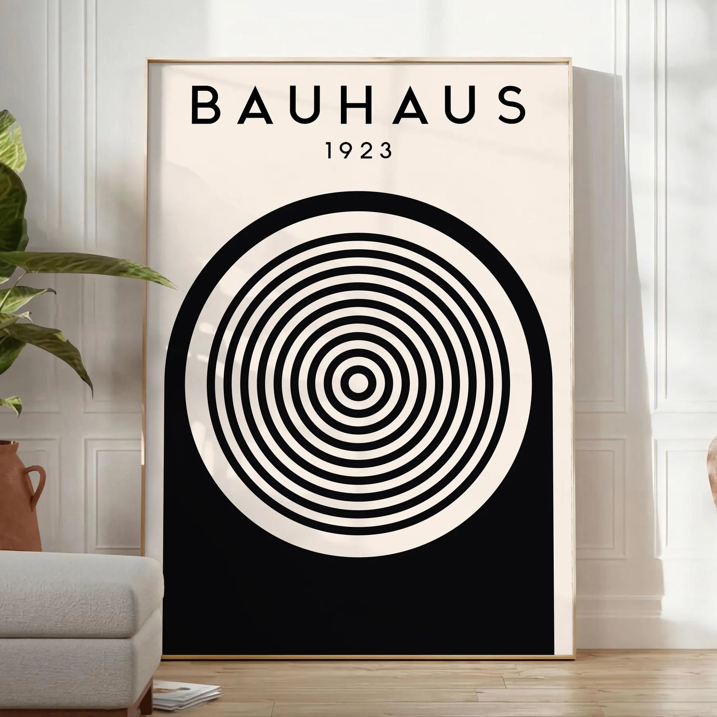 space Bauhaus poster captivating tribute modern design stunning wall art print bold geometric patterns vibrant colors perfect gift enthusiasts versatile sizes A4 cm A0