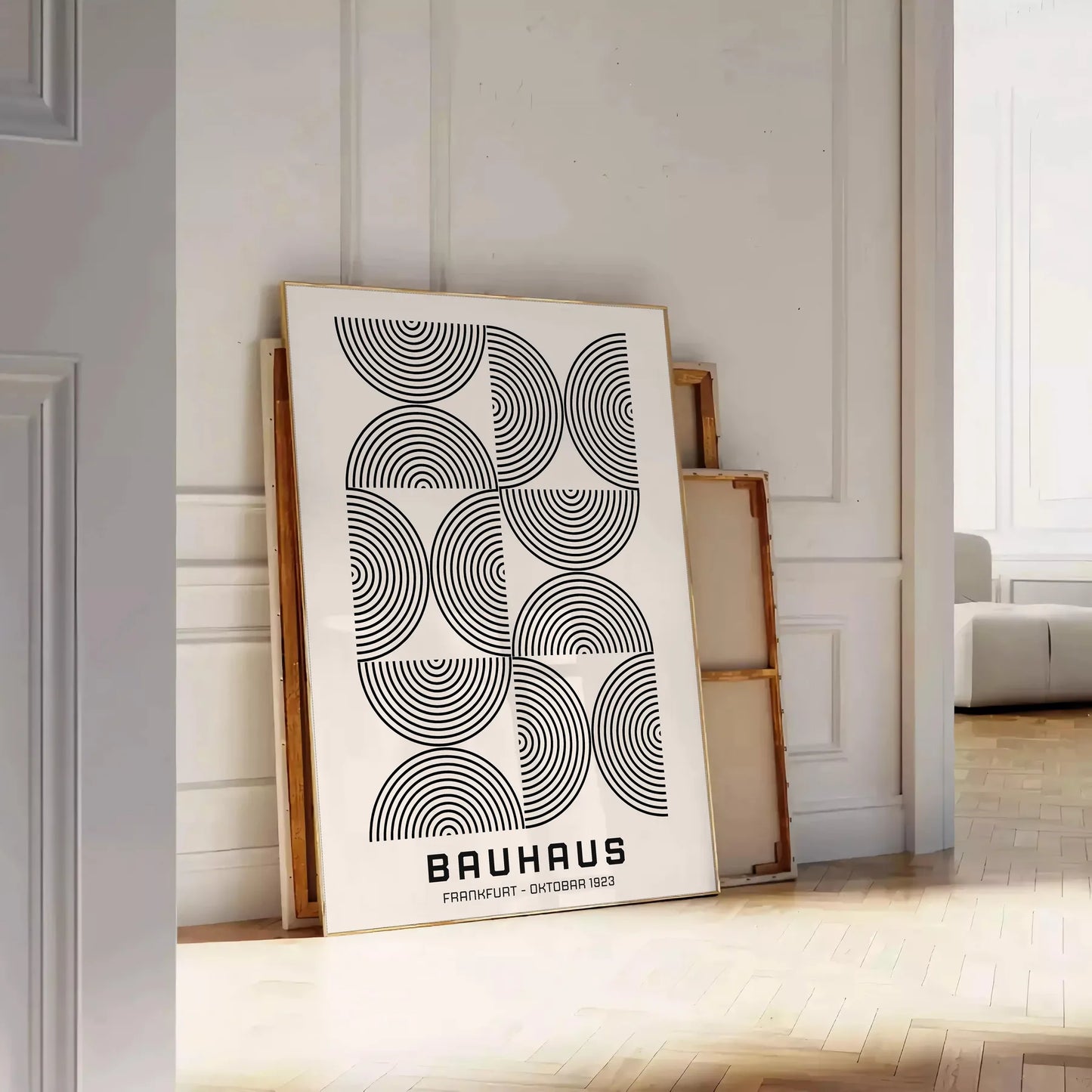 essence modern style Bauhaus art prints trendy gray black poster touch sophistication space perfect wall gift sizes A4 20×28 A0 decor today