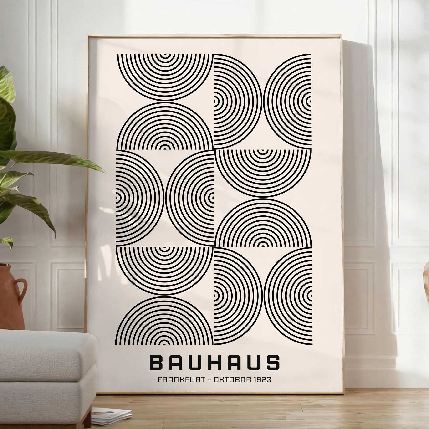essence modern style Bauhaus art prints trendy gray black poster touch sophistication space perfect wall gift sizes A4 20×28 A0 decor today